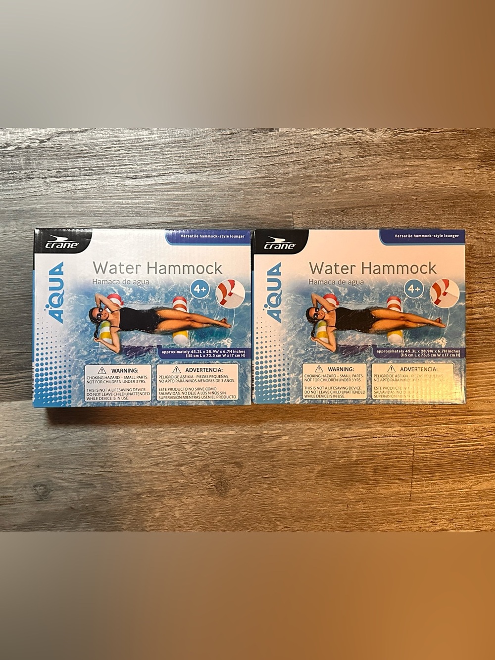Crane Water Hammock Aqua Inflatable Pool Float Hammock-Style Lounger - Set of 2